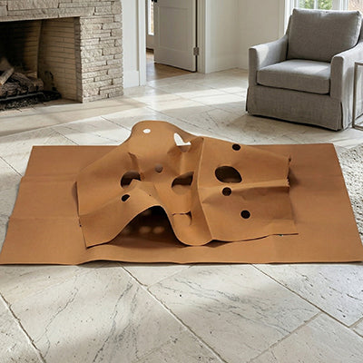 tapis pour chat fait un carton ondulé avec des trous pour le jeu et dormir en toute sécurité